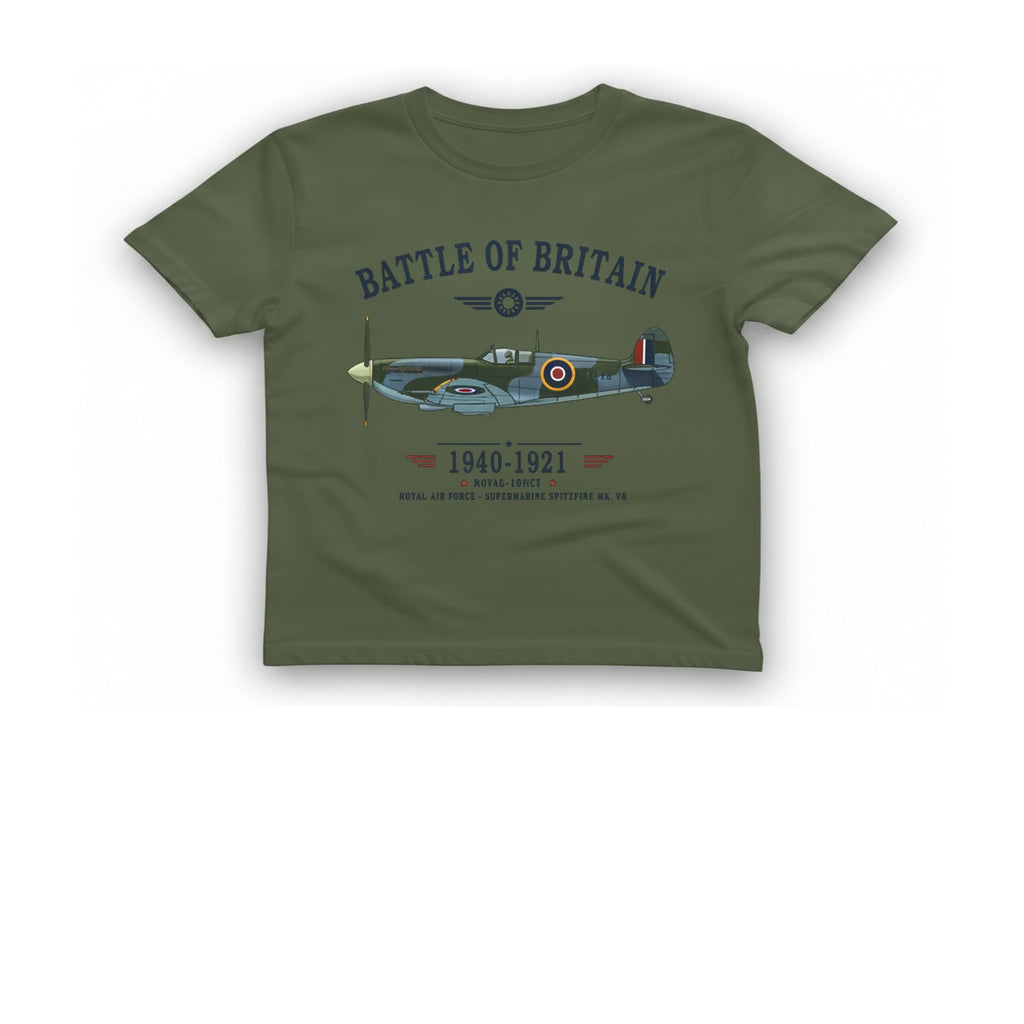 Battle of Britain Spitfire T-Shirt - Military Green front