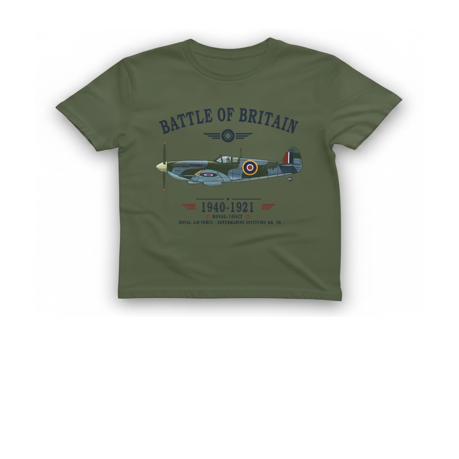 Battle of Britain Spitfire T-Shirt - Military Green front