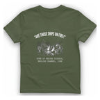 Spanish Armada Fire Ships T-Shirt - Military Green front