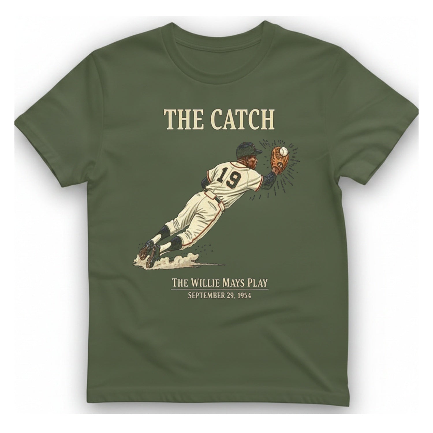 The Willie Mays Play T-Shirt - Military Green front