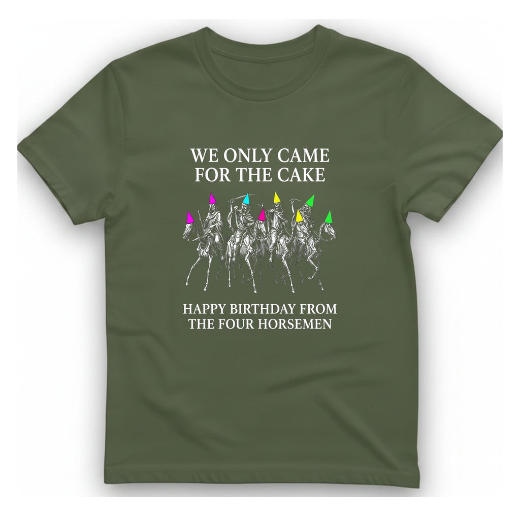 Four Horsemen Birthday Party T-Shirt - Military Green front