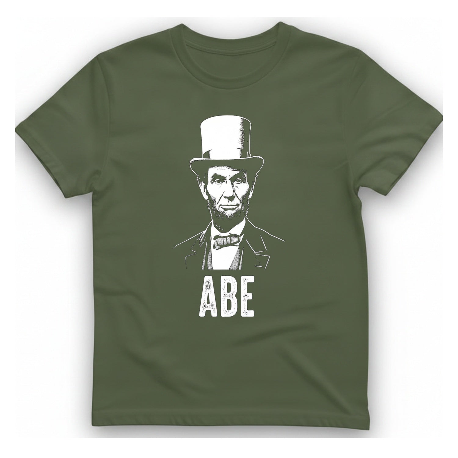 Abe Lincoln T-Shirt - Military Green front