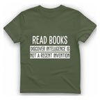 Read Books Discover Intelligence T-Shirt - Military Green front