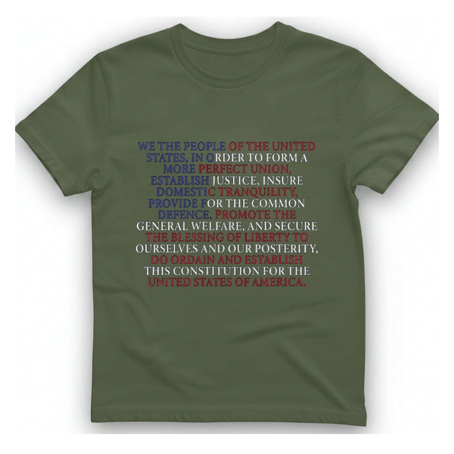 United States Constitution T-Shirt - Military Green front