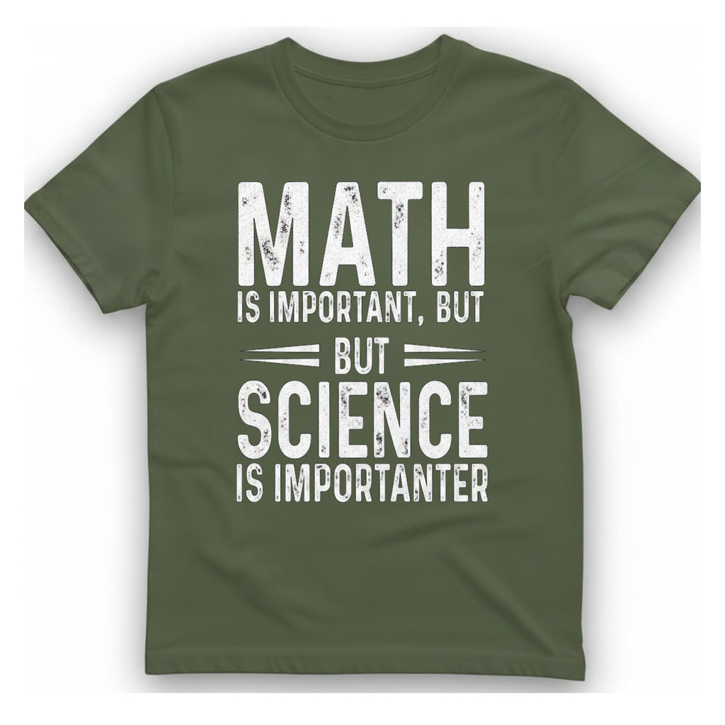 Science Is Importanter T-Shirt - Military Green front