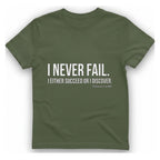 Gandhi Never Fails T-Shirt - Military Green front