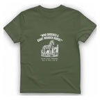 Trojan Horse Deadpan Satire T-Shirt - Military Green front