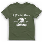 E Pluribus Unum T-Shirt - Military Green front