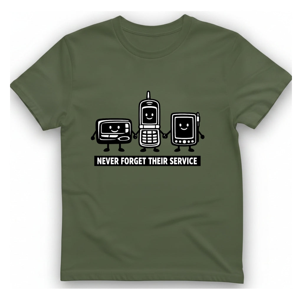 Never Forget Their Service Obsolete T-Shirt - Military Green front