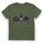 Never Forget Their Service Obsolete T-Shirt - Military Green front