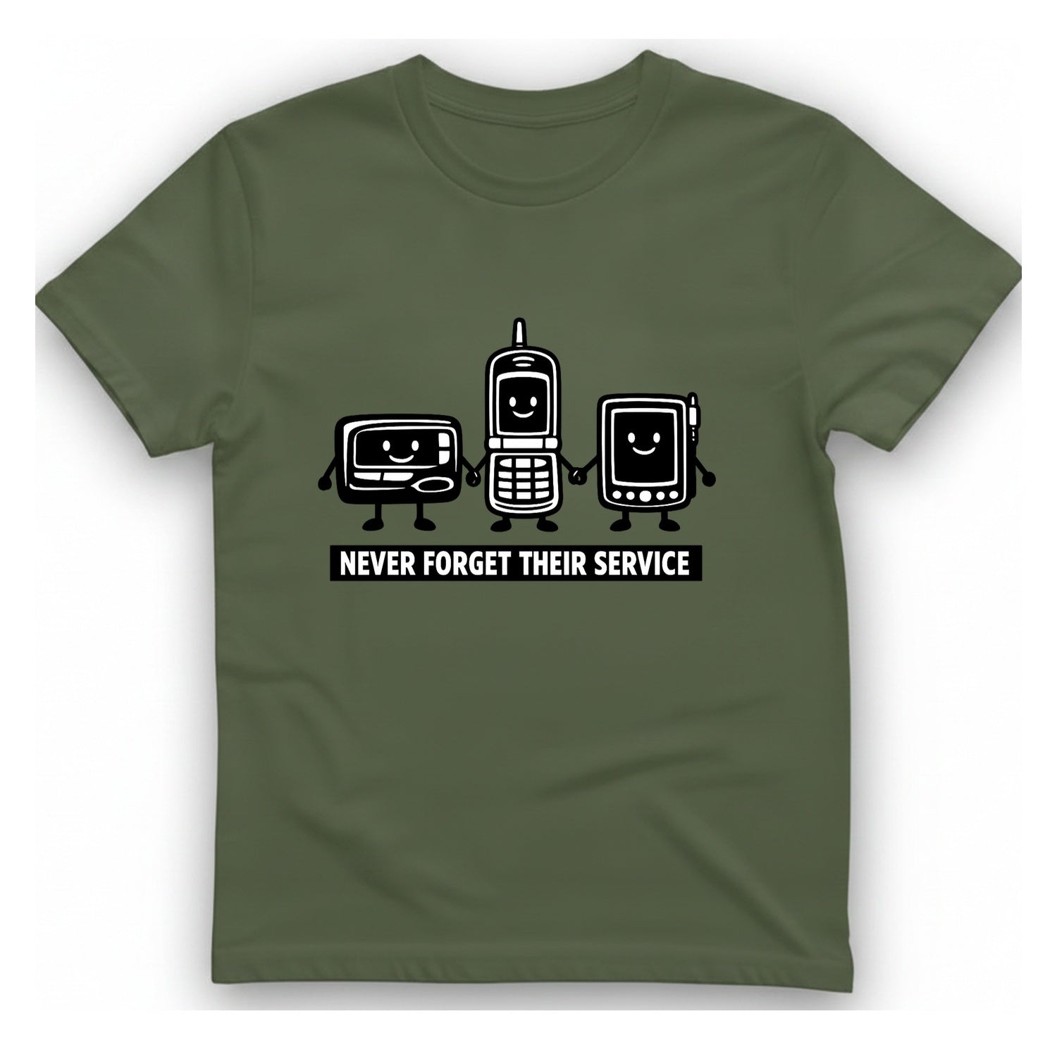 Never Forget Their Service Obsolete T-Shirt - Military Green front