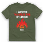 I Survived The Great Fire T-Shirt - Military Green front