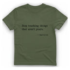 Imperialism Parental Warning Quote T-Shirt - Military Green front