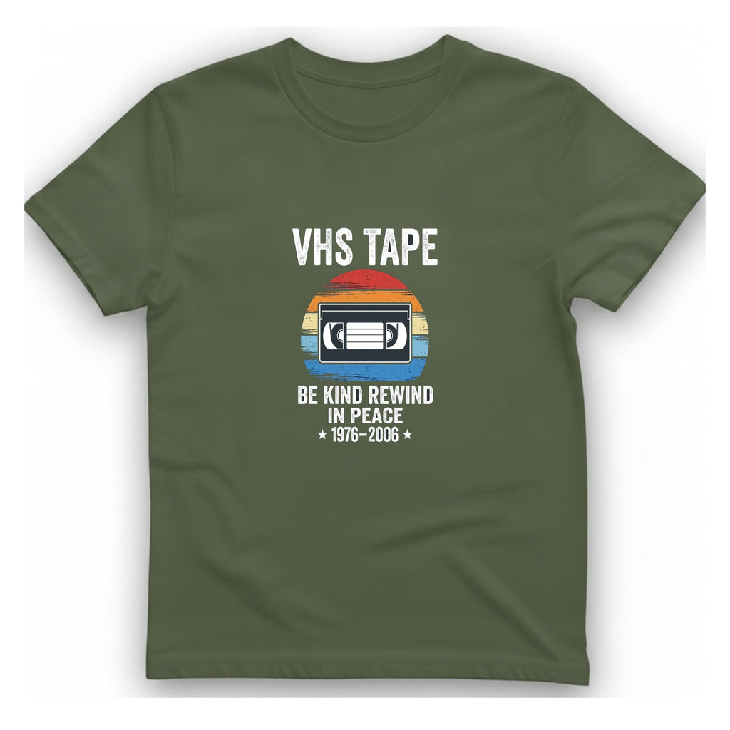 Vhs Tape Memorial T-Shirt - Military Green front