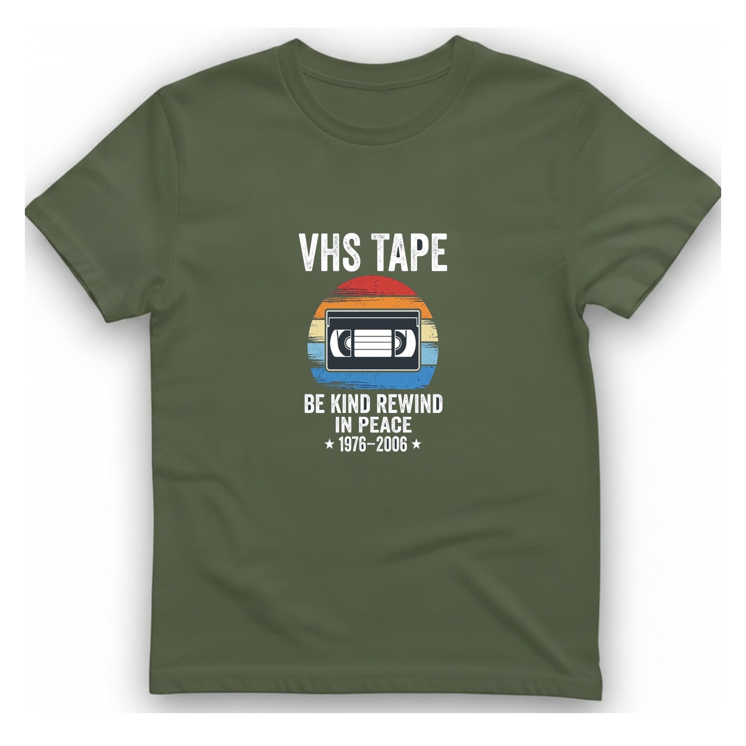 Vhs Tape Memorial T-Shirt - Military Green front