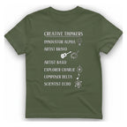 Creative Thinkers List T-Shirt - Military Green front