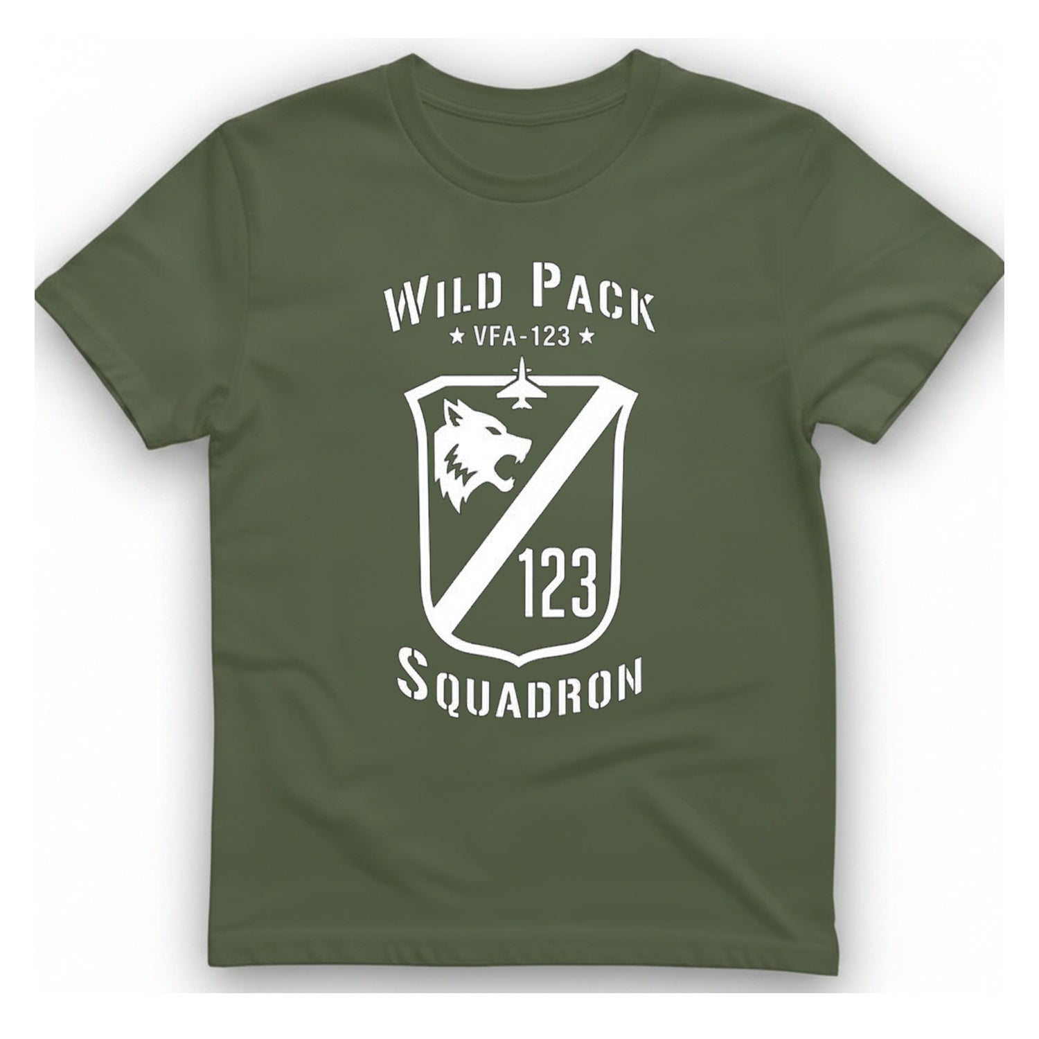Wild Pack Vfa Squadron T-Shirt - Military Green front