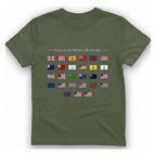 American Revolution Flags T-Shirt - Military Green front