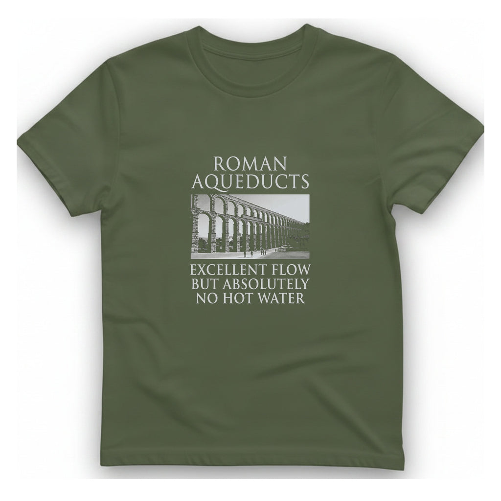 Roman Aqueducts Service Review T-Shirt - Military Green front