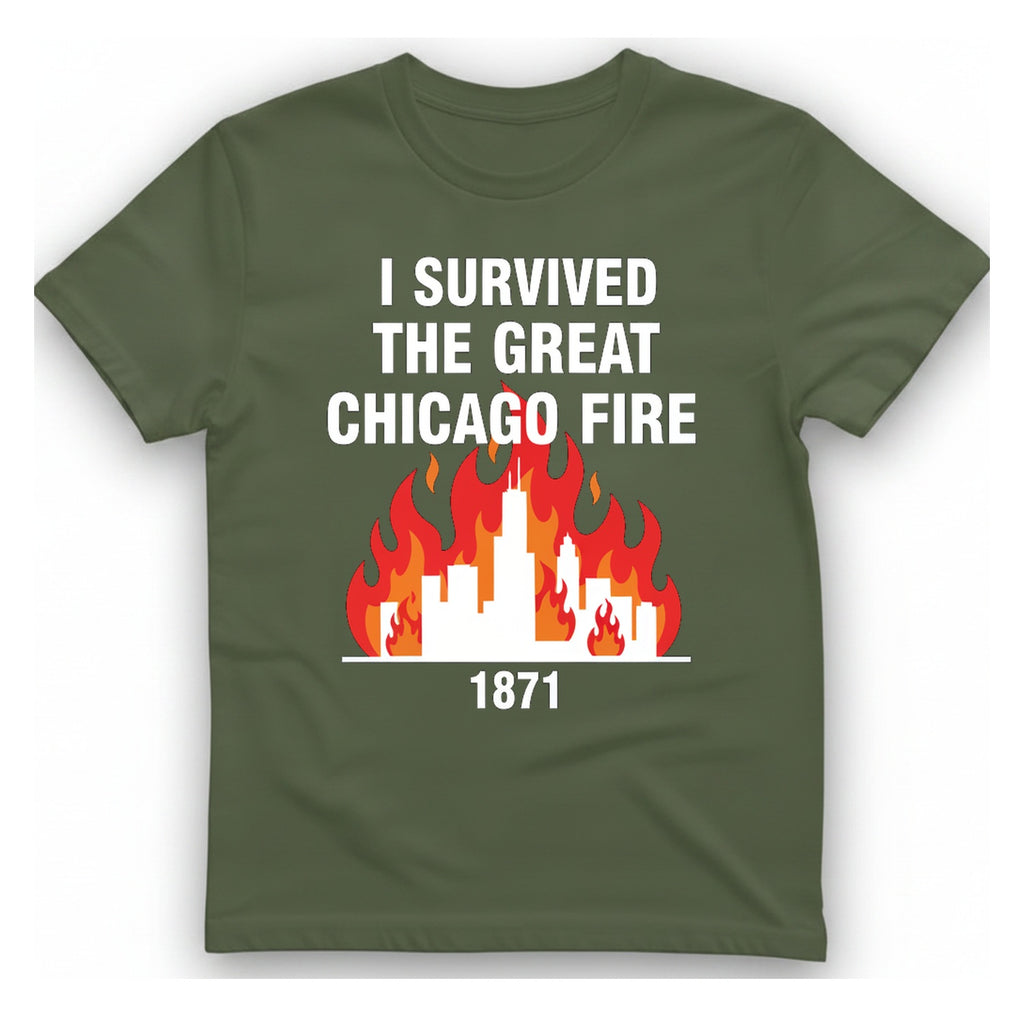 Great Chicago Fire Classic T-Shirt - Military Green front