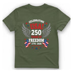 Usa Years Freedom T-Shirt - Military Green front