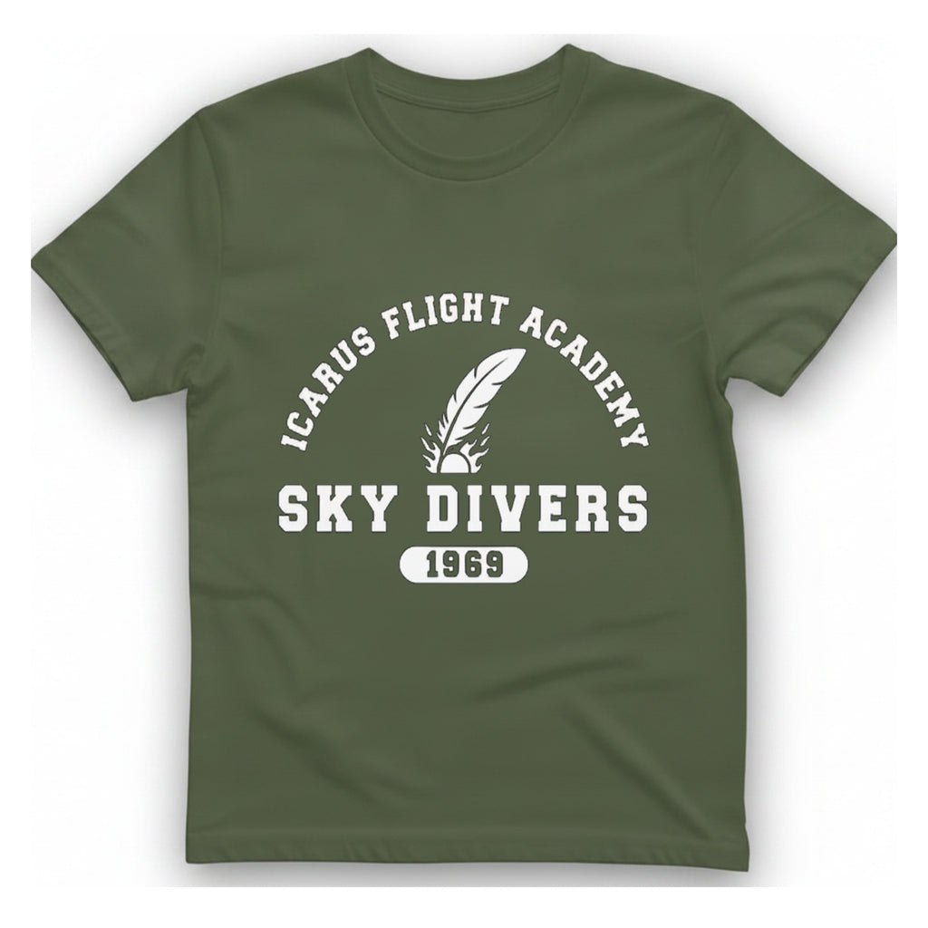 Icarus Flight Academy T-Shirt - Military Green front