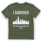 I Survived The Great Chicago T-Shirt - Military Green front