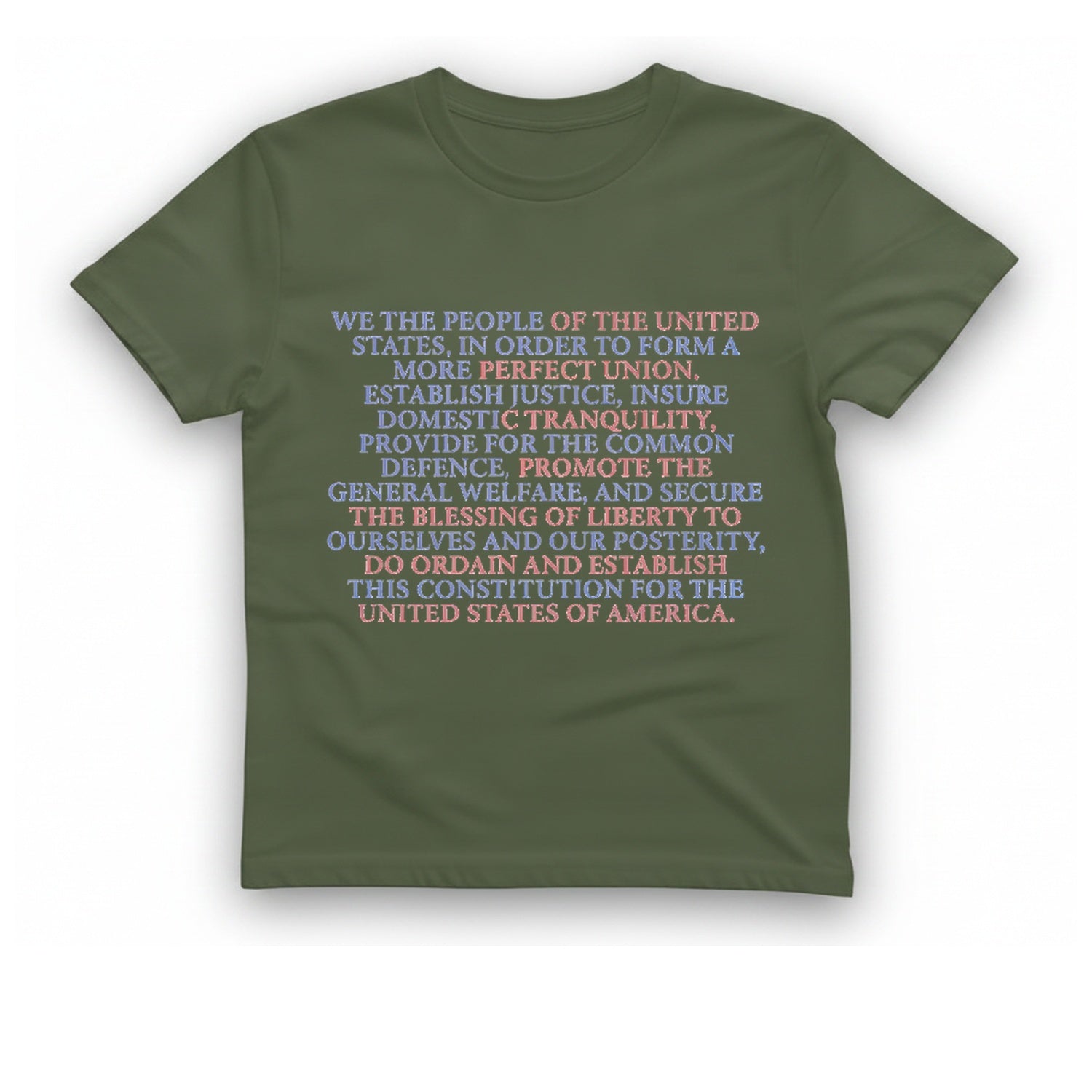 We The People T-Shirt - Military Green front