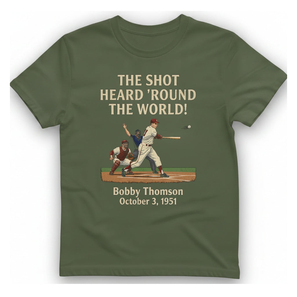 The Shot Heard 'Round The T-Shirt - Military Green front