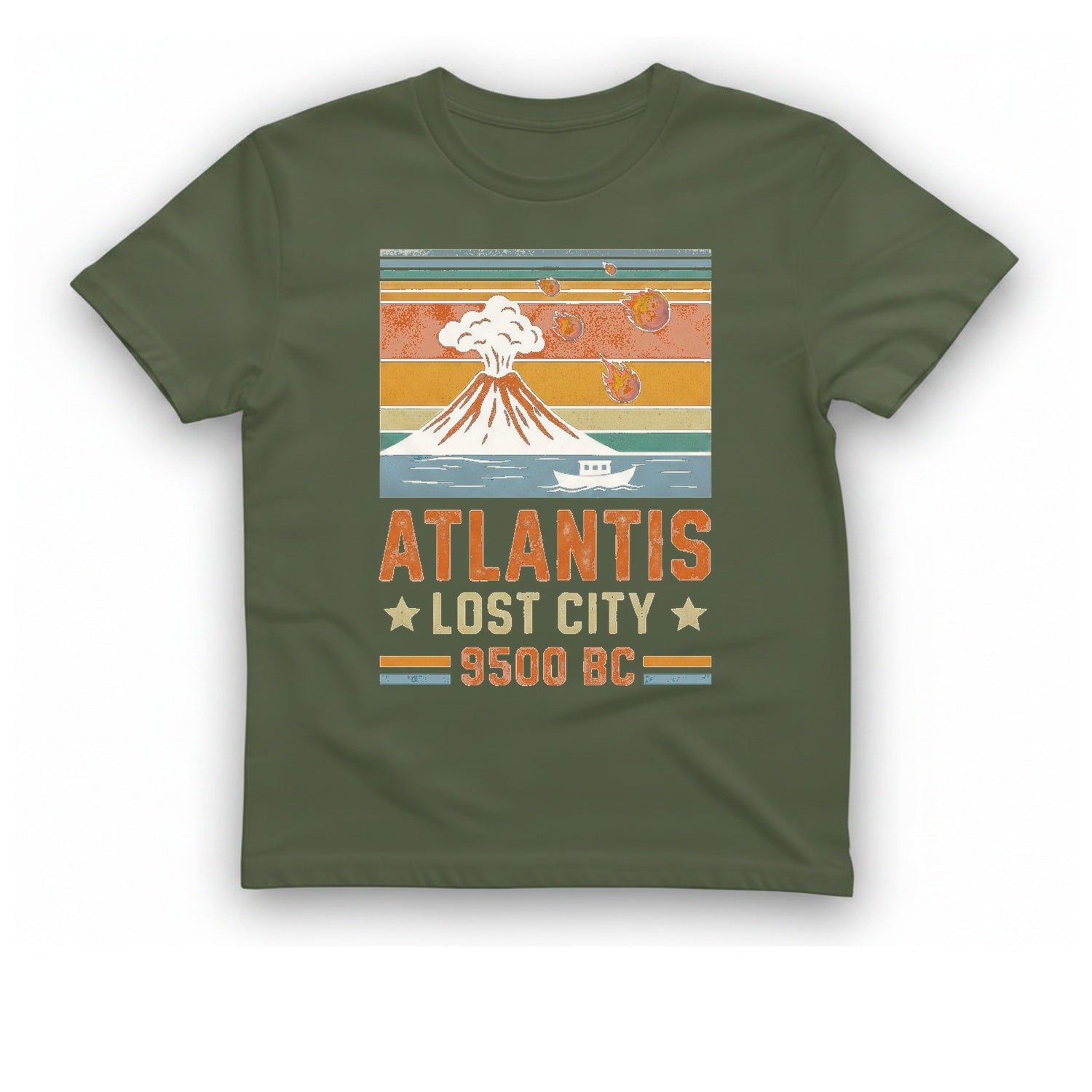 Atlantis Lost City T-Shirt - Military Green front