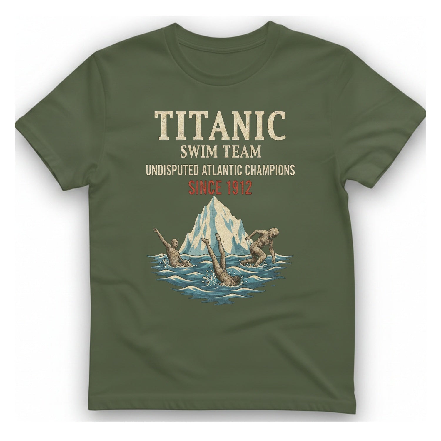 Titanic Swim Team T-Shirt - Military Green front