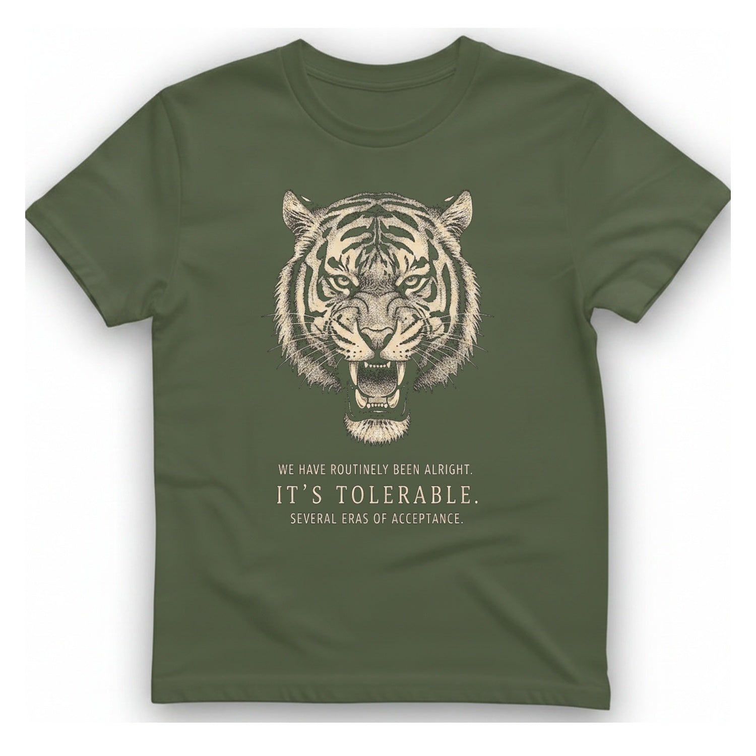 It Tolerable Tiger T-Shirt - Military Green front