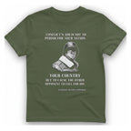 Historic Commander Quote T-Shirt - Military Green front