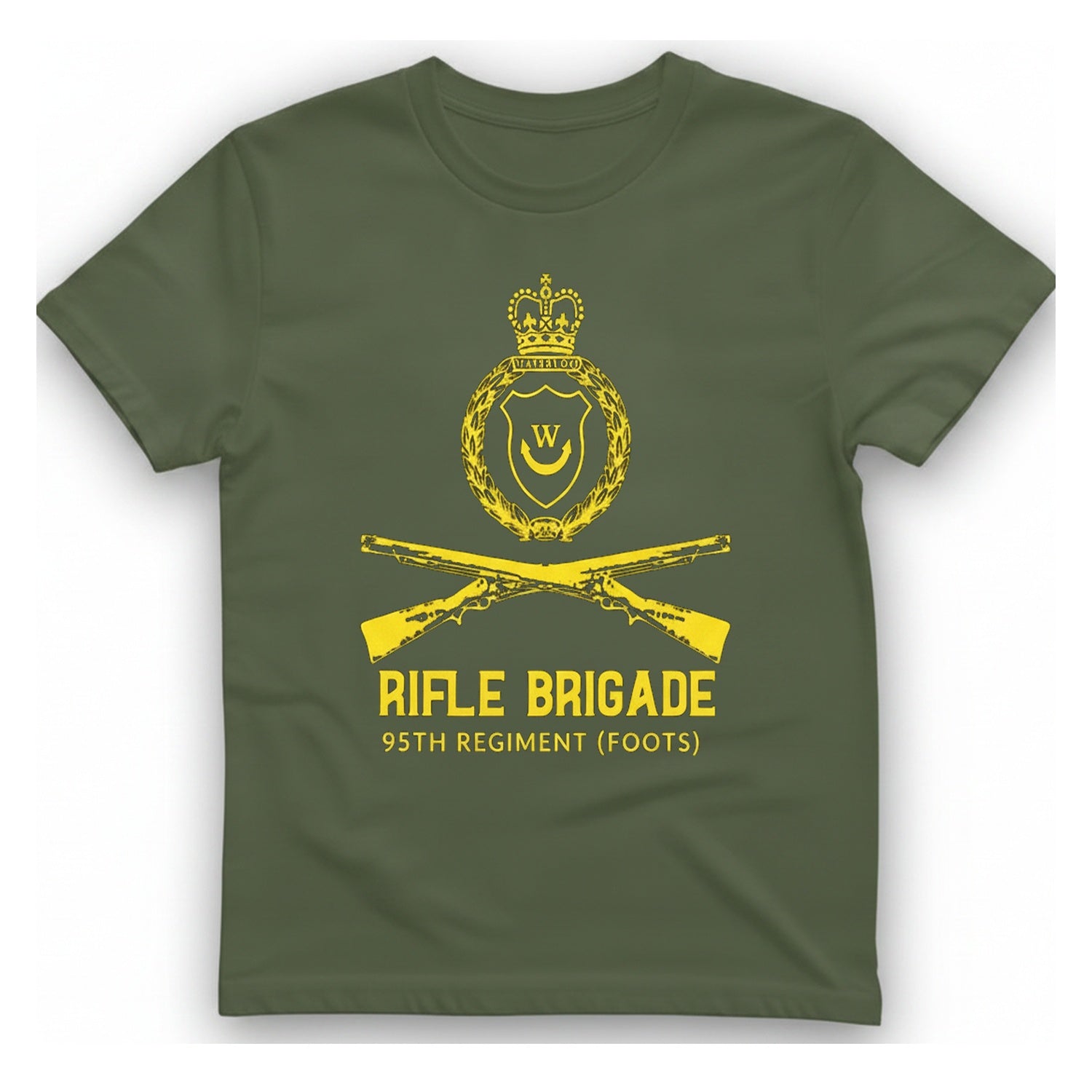 Rifle Brigade Waterloo T-Shirt - Military Green front