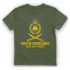 Horatio Hornblower Royal Navy Frigate T-Shirt - Military Green front