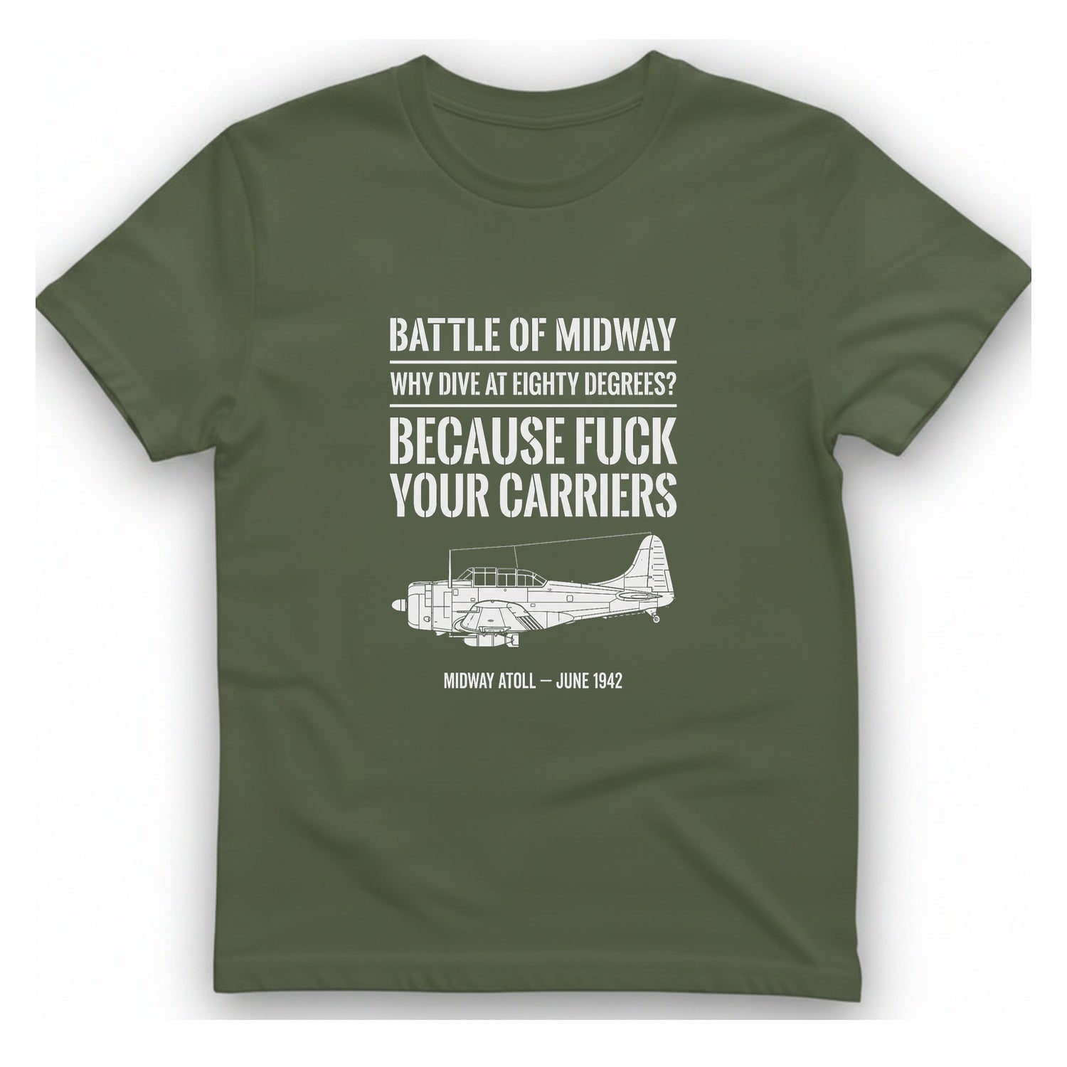 Battle of Midway T-Shirt - Military Green front