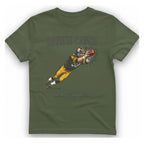 Divine Catch Football T-Shirt - Military Green front