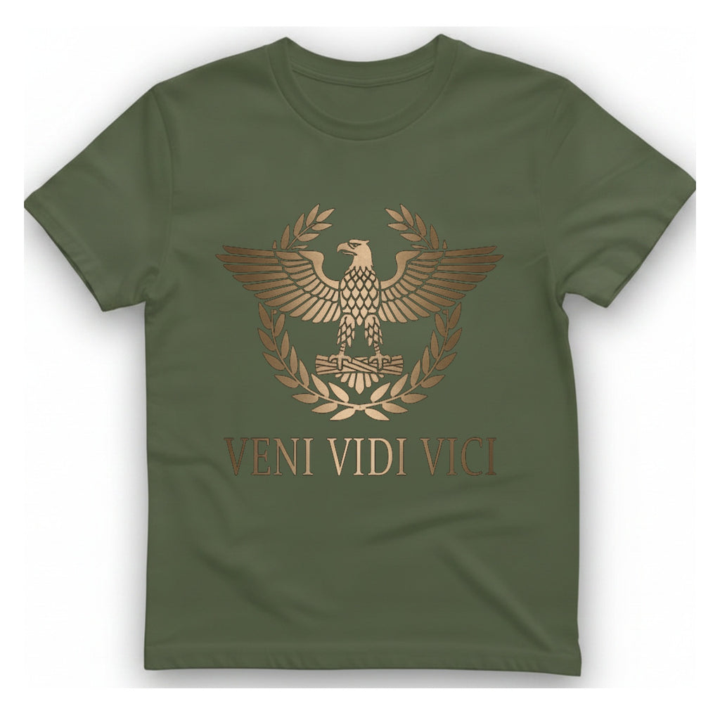 Veni Vidi Vici Roman Eagle T-Shirt - Military Green front
