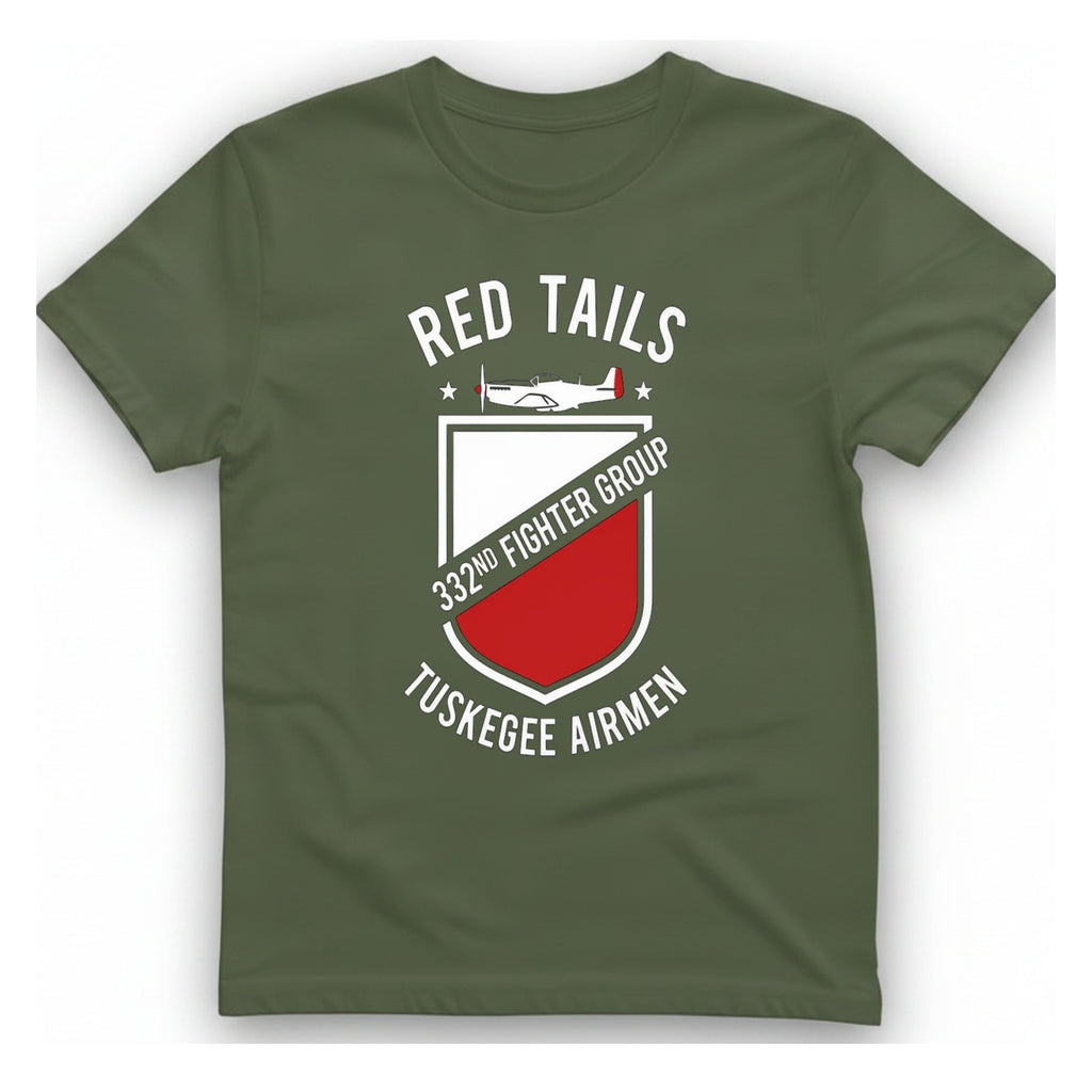 Red Tails 332Nd Fighter Group T-Shirt - Military Green front