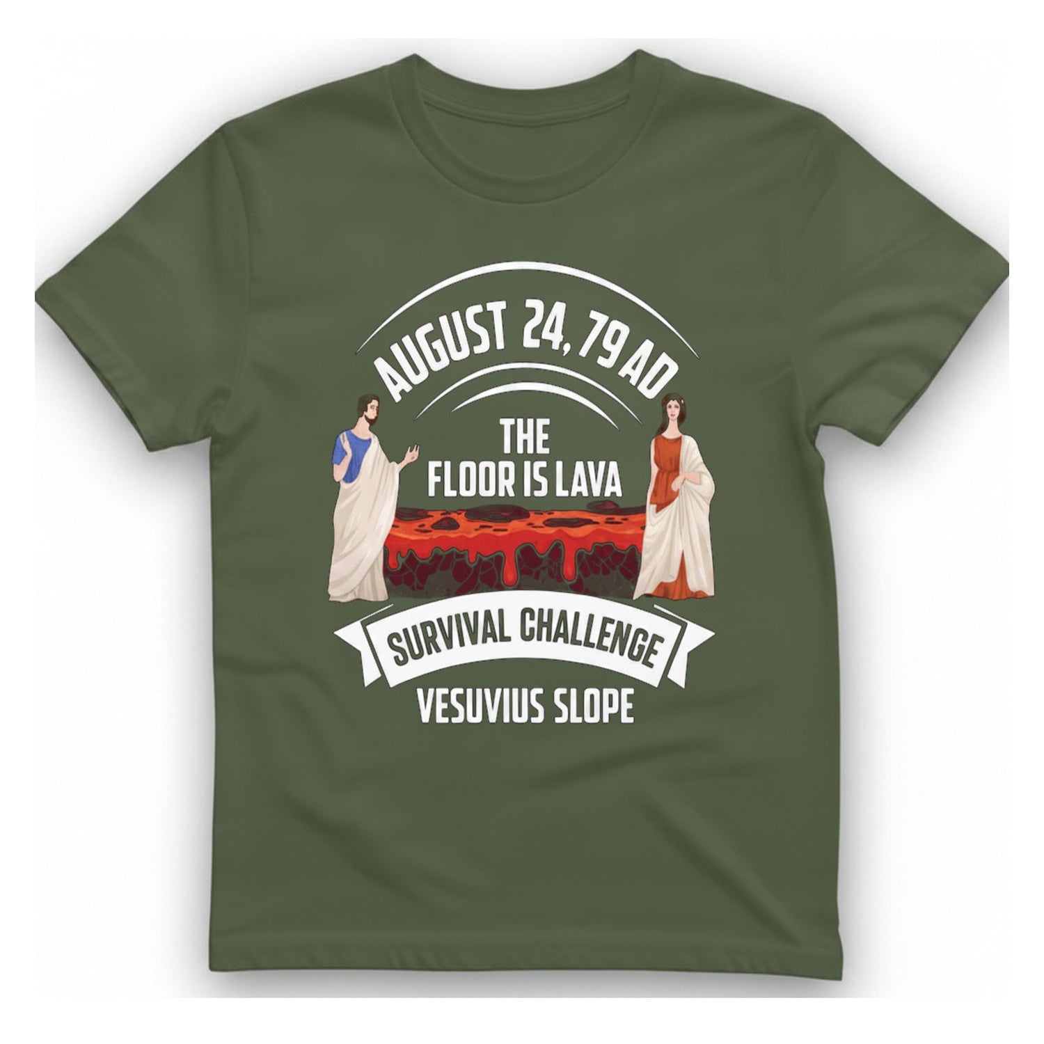 Vesuvius Lava Challenge T-Shirt - Military Green front