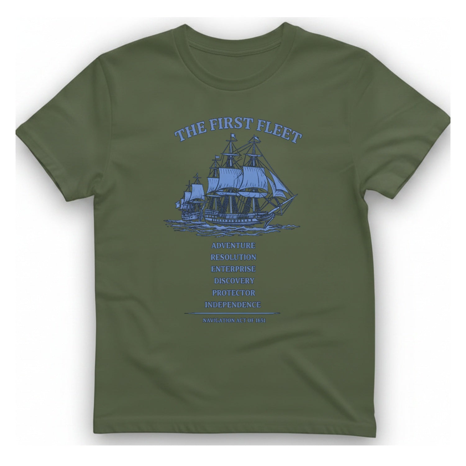 First Fleet Navigation Act T-Shirt - Military Green front