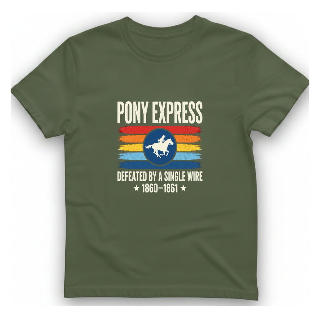 Pony Express Memorial T-Shirt - Military Green front