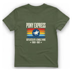 Pony Express Memorial T-Shirt - Military Green front