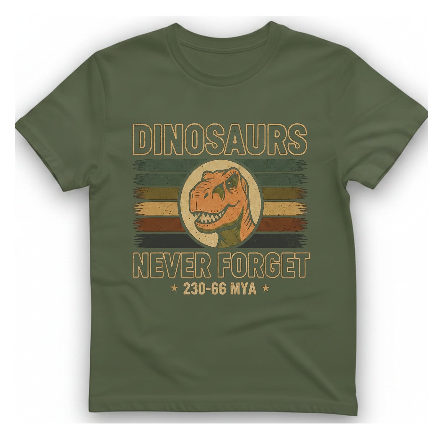 Dinosaurs Never Forget T-Shirt - Military Green front