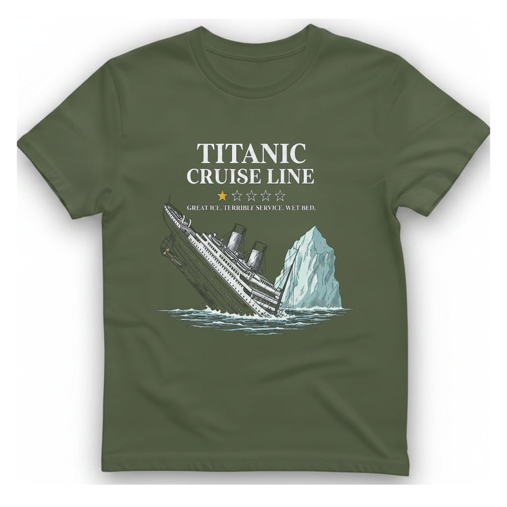 Titanic Cruise Line T-Shirt - Military Green front