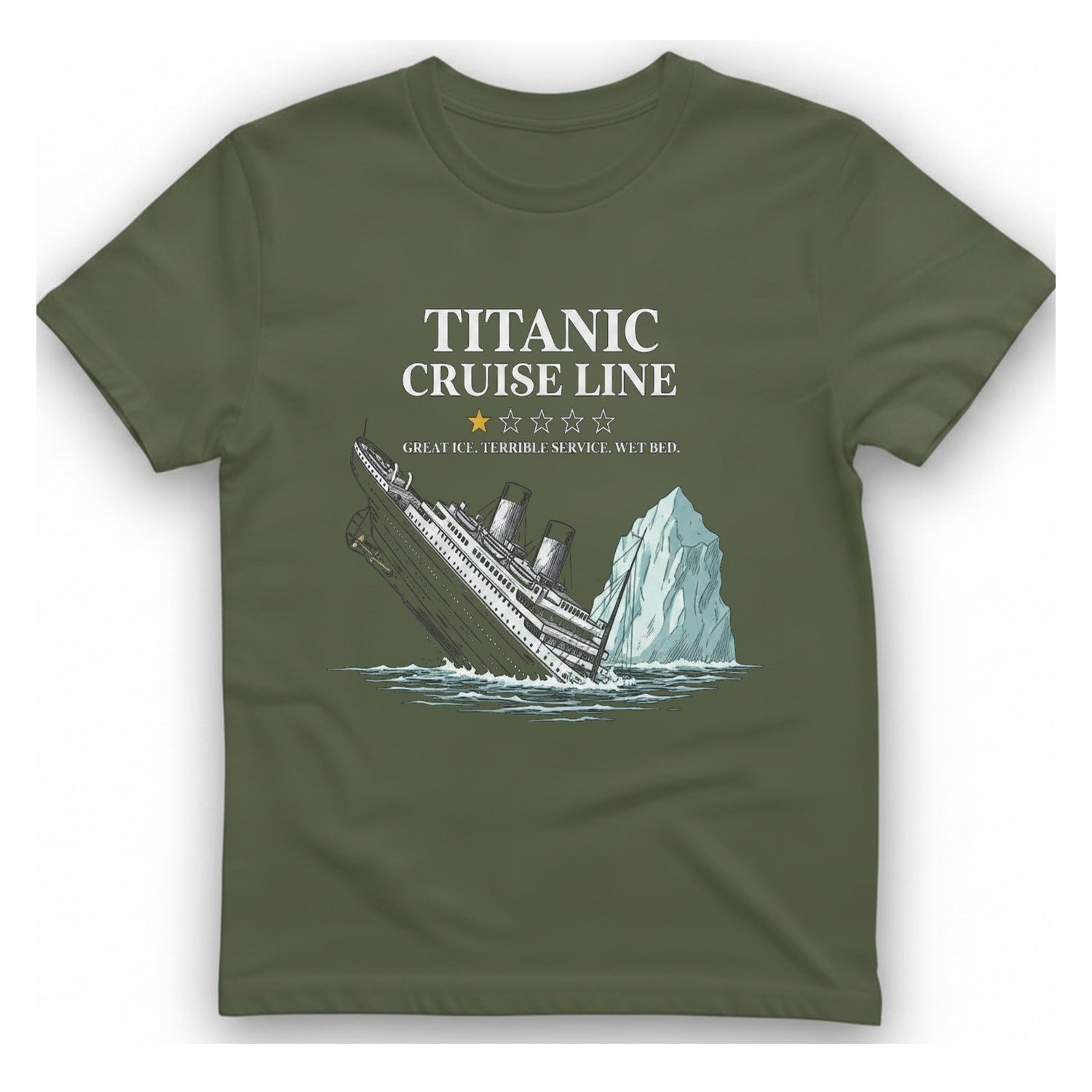 Titanic Cruise Line T-Shirt - Military Green front