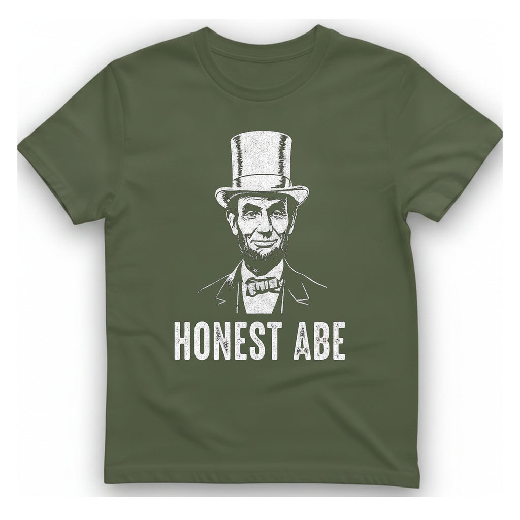 Honest Abe T-Shirt - Military Green front