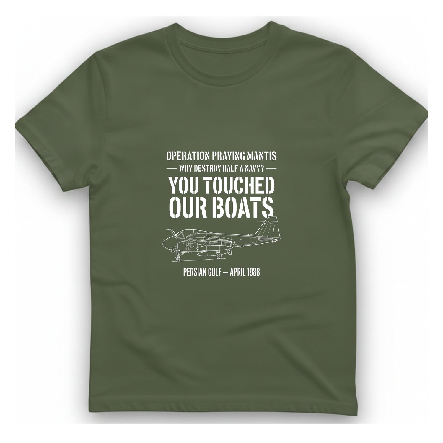 Operation Praying Mantis T-Shirt - Military Green front