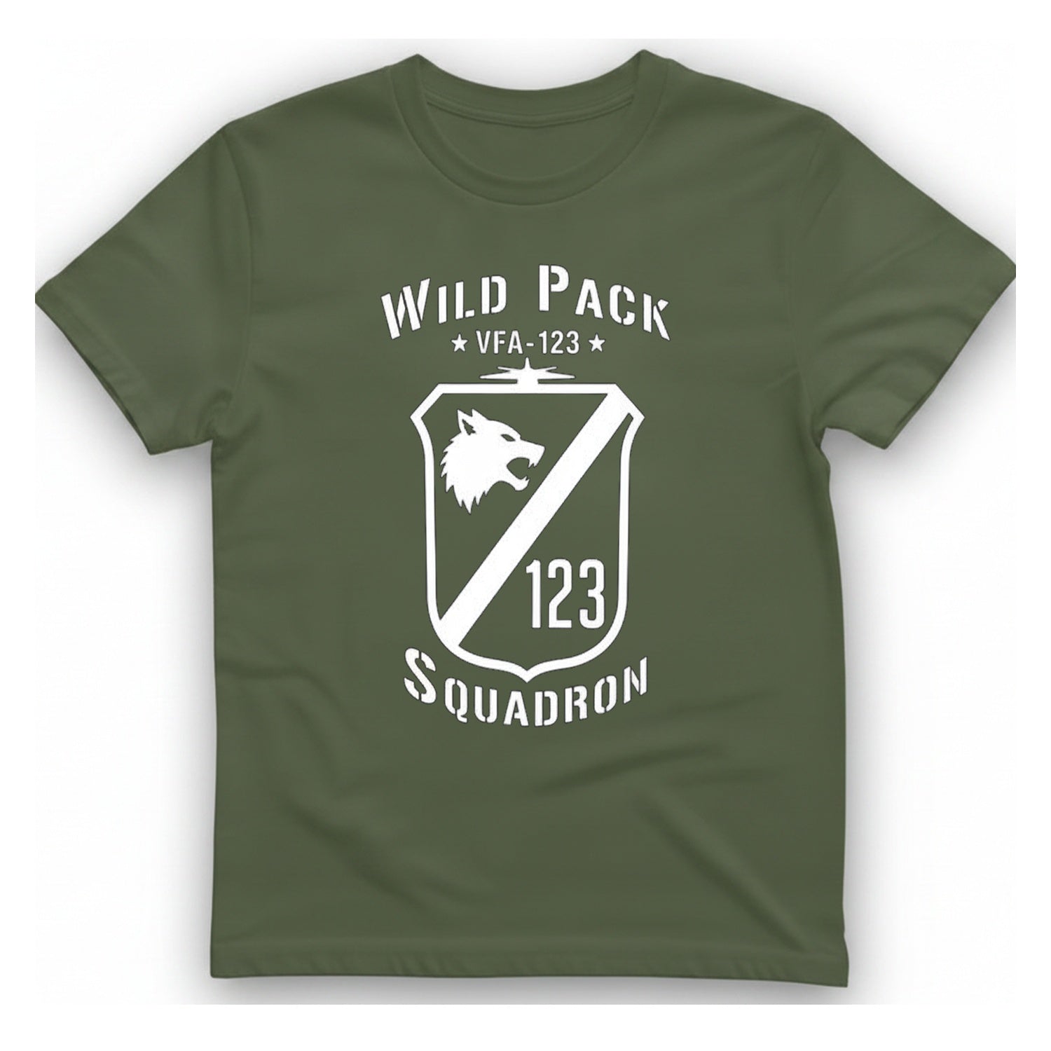 Wild Pack Squadron T-Shirt - Military Green front