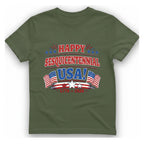 Happy Sesquicentennial Usa T-Shirt - Military Green front